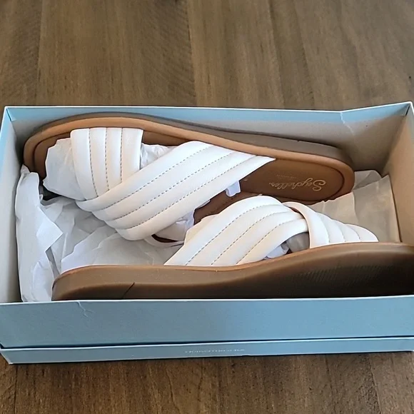 SEYCHELLES Word for Word White Leather Sandals 8 NIB - Picture 5 of 7